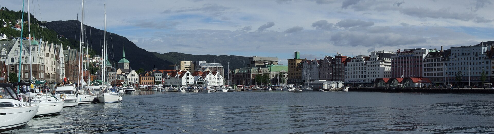 Panorama over Torget og Vågen i Bergen